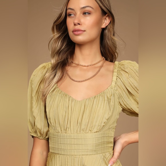 Tiers to You and I Lime Green Tiered Skort Romper size L - Picture 4 of 10